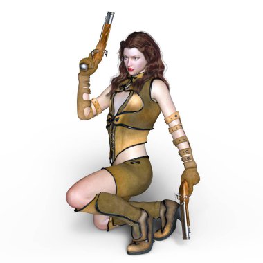 bir kadın savaşçı 3d cg render