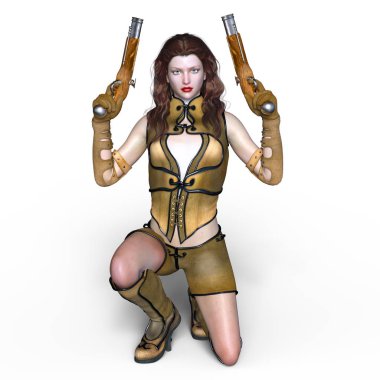 bir kadın savaşçı 3d cg render