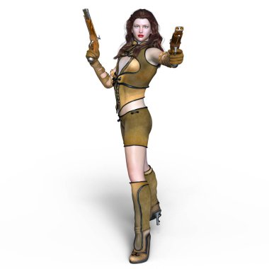 bir kadın savaşçı 3d cg render