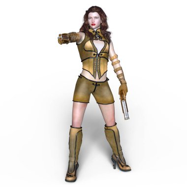 bir kadın savaşçı 3d cg render