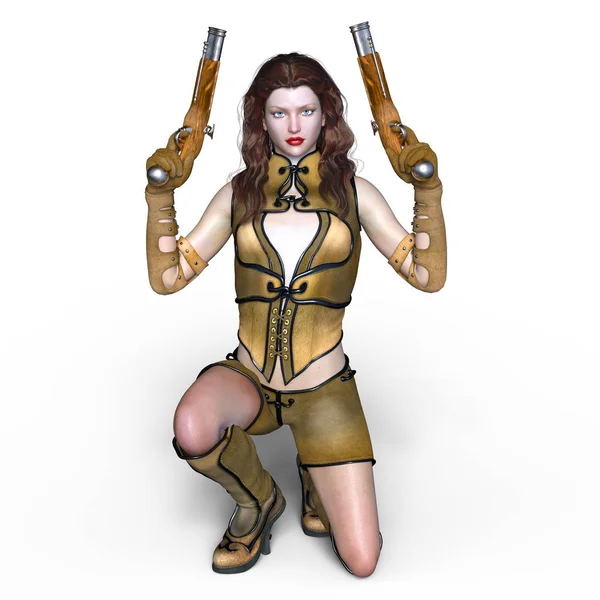 bir kadın savaşçı 3d cg render