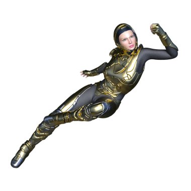 3d cg işleme süper bir kadın