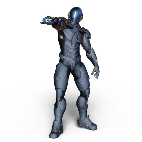 Renderowania 3D cg cyborga — Zdjęcie stockowe