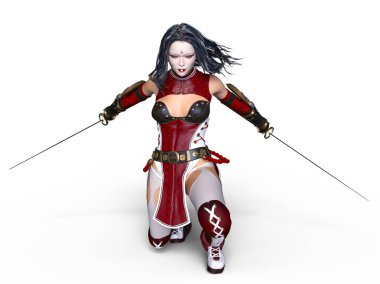 kadın bir eskrimci 3d cg render