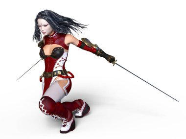 kadın bir eskrimci 3d cg render