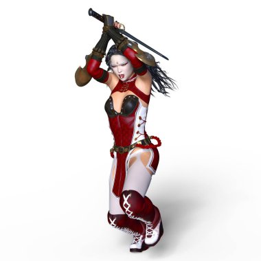 kadın bir eskrimci 3d cg render