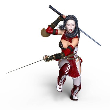 kadın bir eskrimci 3d cg render