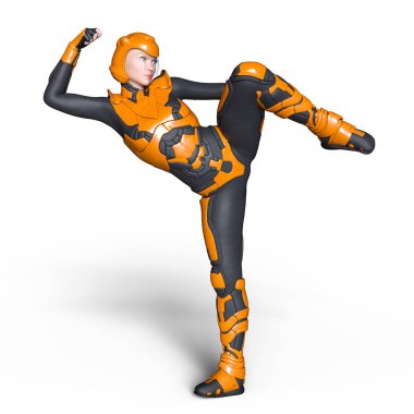 3d cg işleme süper bir kadın