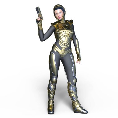 3d cg işleme süper bir kadın