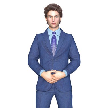 Genç bir adamın 3 boyutlu görüntüsü.