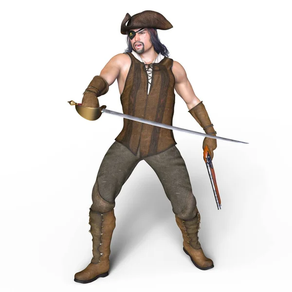 3D CG рендеринг пиратов — стоковое фото
