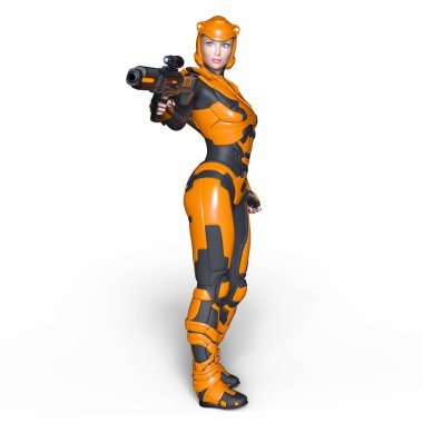 3d cg işleme süper bir kadın