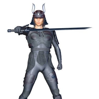 3d cg işleme bir samuray savaşçı