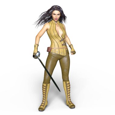 kadın bir eskrimci 3d cg render