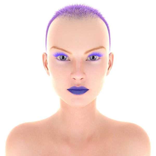 3D rendu 3D d'un visage de femme — Photo