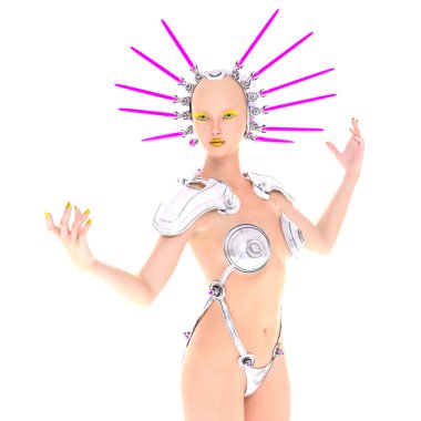 bir kadın Android 3d cg işleme