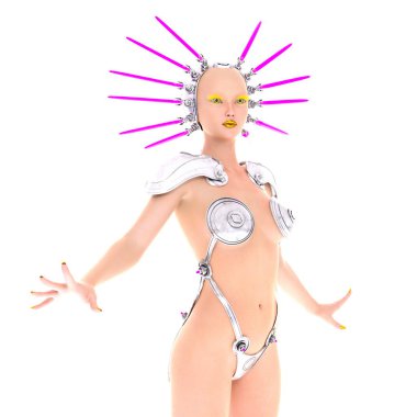 bir kadın Android 3d cg işleme