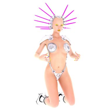 bir kadın Android 3d cg işleme