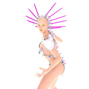 bir kadın Android 3d cg işleme