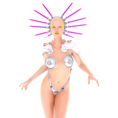 bir kadın Android 3d cg işleme