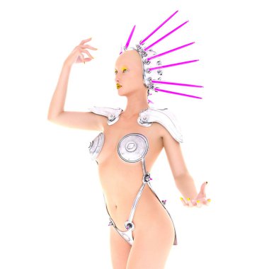 bir kadın Android 3d cg işleme