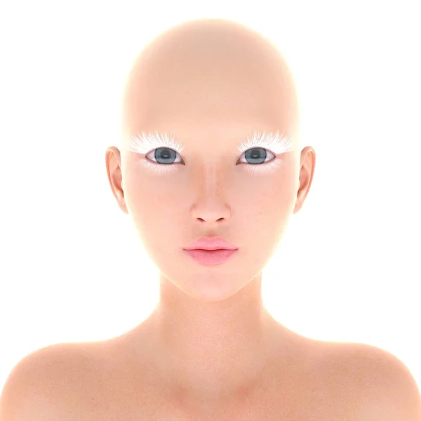 Απόδοσης 3D cg από μια γυναίκα, πρόσωπο — Φωτογραφία Αρχείου