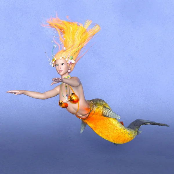 Rendering 3D CG di una sirena — Foto Stock