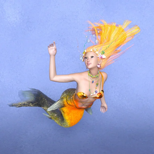 3D CG representación de una sirena —  Fotos de Stock