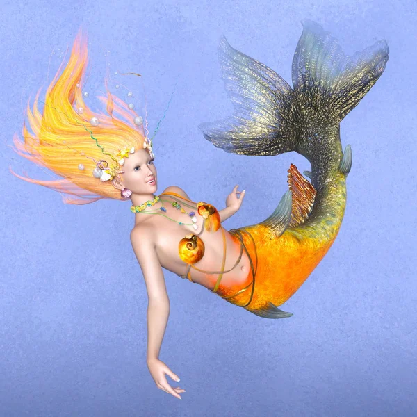 Rendering 3D CG di una sirena — Foto Stock