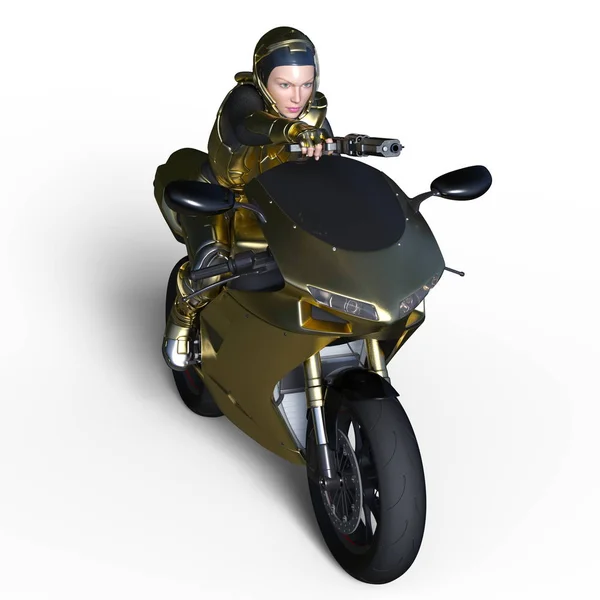 Renderowania 3D cg Rider super Kobieta — Zdjęcie stockowe