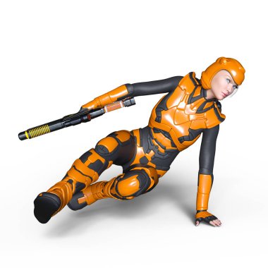 3d cg işleme süper bir kadın