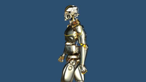 3D CG рендеринг ходячего робота — стоковое видео
