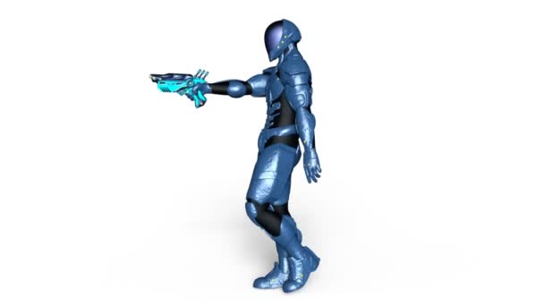 3D rendu 3D d'un cyborg ambulant 