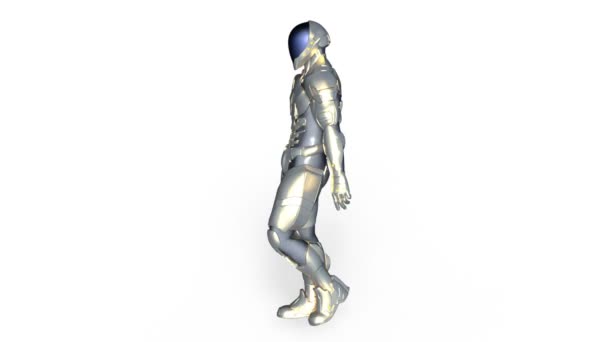 3D cg Darstellung eines wandelnden Cyborgs — Stockvideo