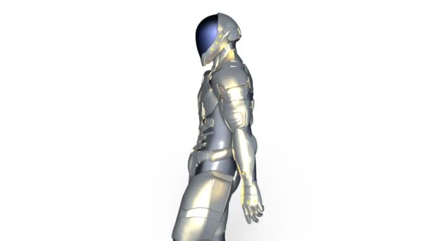 3D rendu 3D d'un cyborg ambulant 