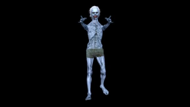 3D CG representación de un zombi andante — Vídeos de Stock