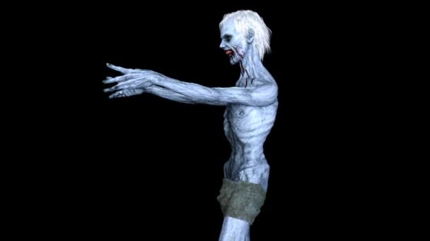 Rendering 3D CG di uno zombie ambulante — Video Stock