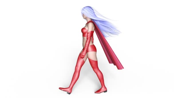 3d cg 渲染的超级女子竞走 — 图库视频影像