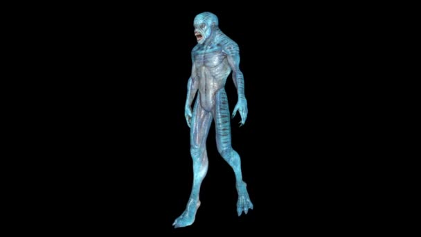 3D CG rendering of a walking monster — Stock Video