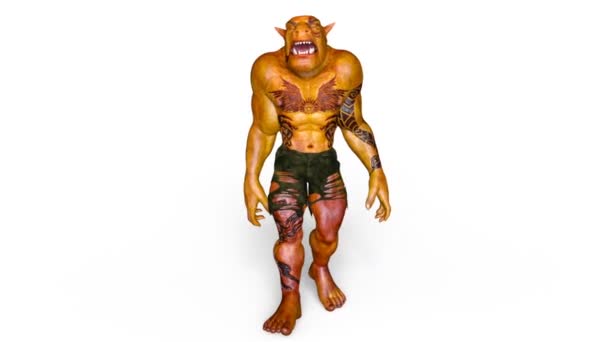 3D rendu 3D d'un monstre marchant 