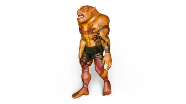3D rendu 3D d'un monstre marchant 
