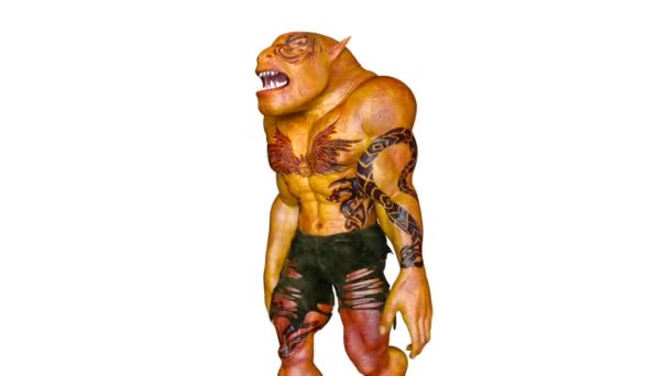 3D rendu 3D d'un monstre marchant 