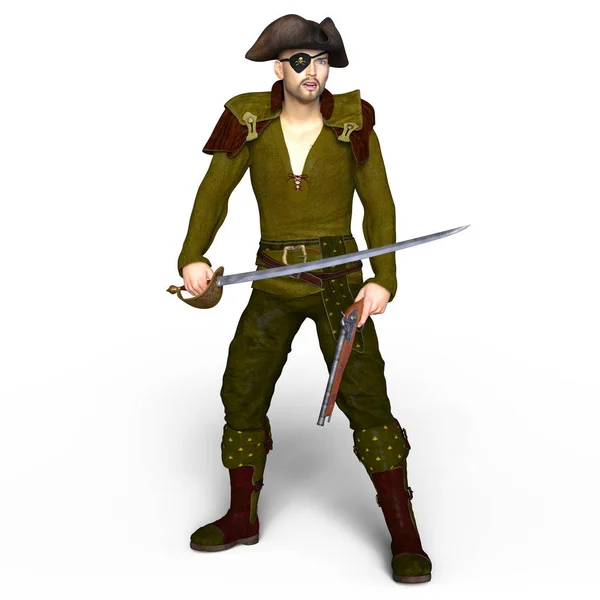 3D rendu 3D d'un pirate — Photo