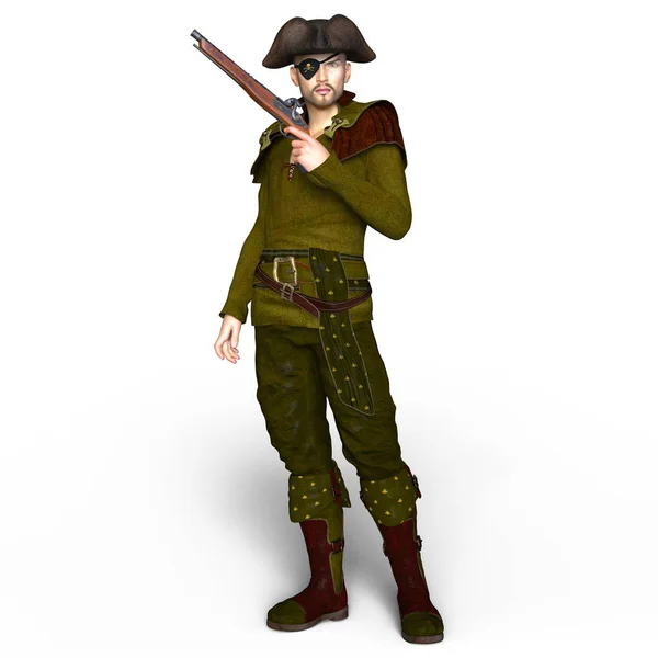 3D rendu 3D d'un pirate — Photo