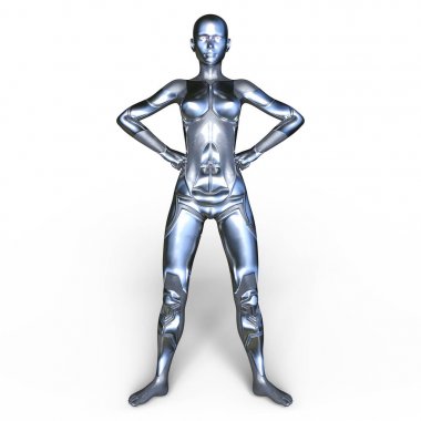 kadın bir cyborg 3d cg render