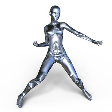 kadın bir cyborg 3d cg render