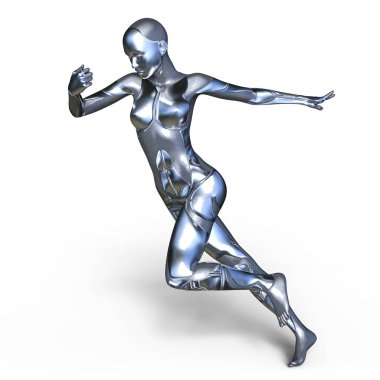 kadın bir cyborg 3d cg render