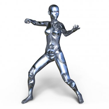 kadın bir cyborg 3d cg render