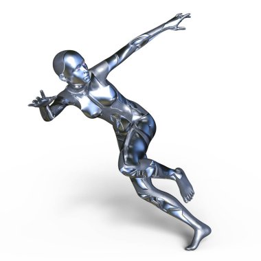 kadın bir cyborg 3d cg render