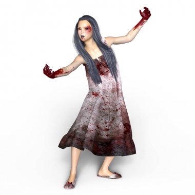 bir kadın zombi 3d cg işleme